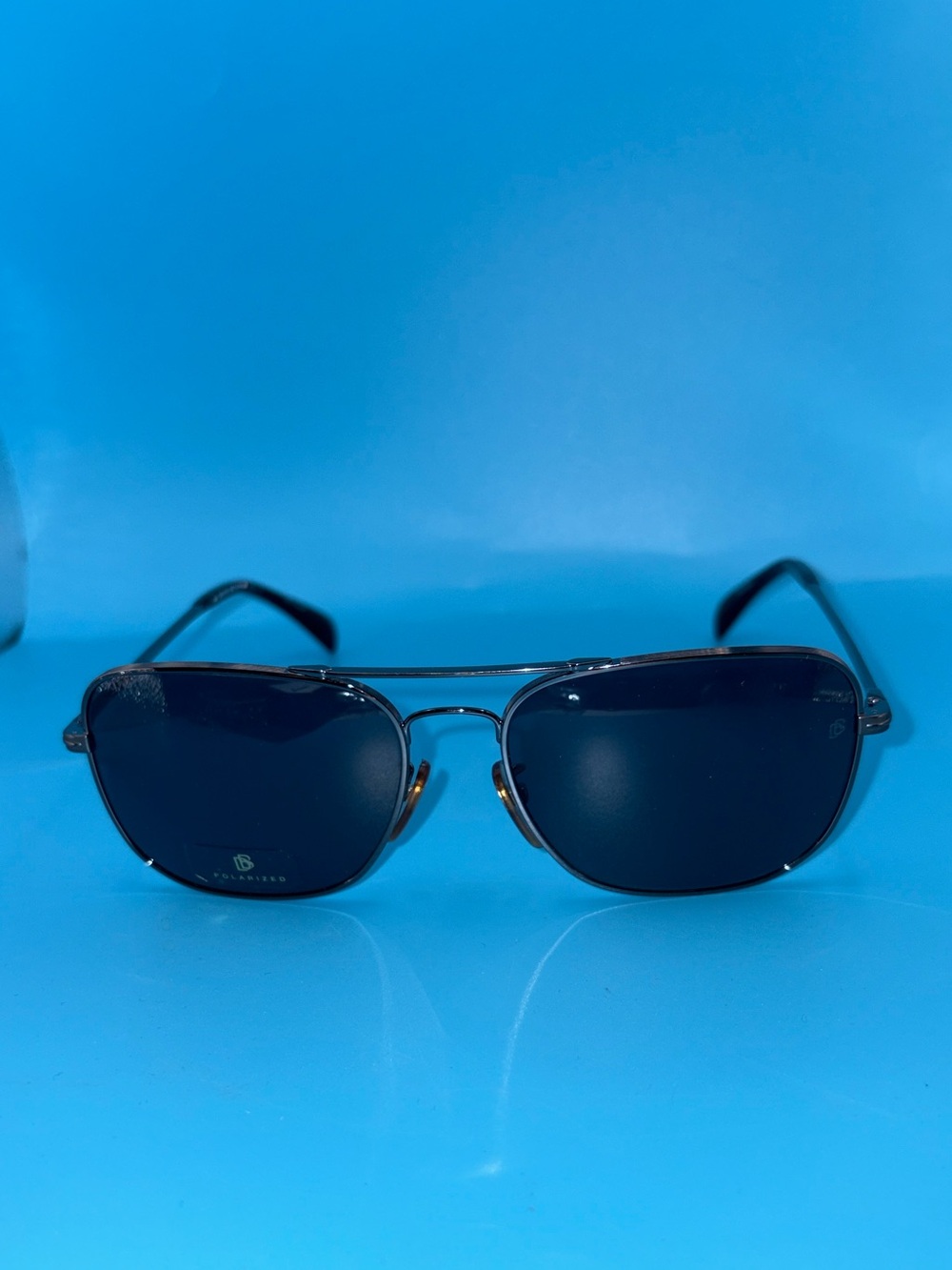 David Beckham Black Metal Frame Polarized Sunglasses DB 1093S
